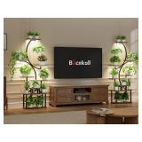 $100 Plant Stand with Grow Lights - 62" Tall, 8-Tier S-Shaped Brown