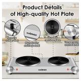 $70 CUSIMAX Electric Double Burner Hot Plate 1800W Cast Iron Cooktop