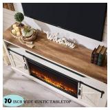 $480 OKD Fireplace TV Stand for 80-In TV, 33" Tall Farmhouse Center