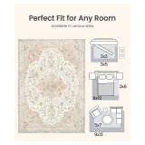 $80 AMADA HOMEFURNISHING 8x10 Washable Area Rug, Non-Slip Backing