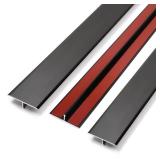 Aluminum T-Molding Transition Strip, Self-Adhesive, Black, 3pcs