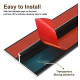 Aluminum T-Molding Transition Strip, Self-Adhesive, Black, 3pcs