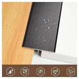 Aluminum T-Molding Transition Strip, Self-Adhesive, Black, 3pcs