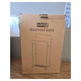 Clothes Rack Mesh Shelf, Hooks & Wheels - Black, 28.7x16.5x59.1