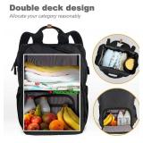 $46 Hap Tim Diaper Bag Backpack, Large Capacity, Waterproof, Black