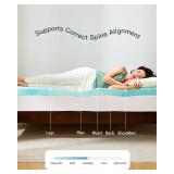$50 PERLECARE 3-In Queen Memory Foam Mattress Topper, Gel-Infused