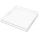 $68 24 24 in Oversized Clear Acrylic Ottoman Tray with Handles