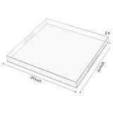 $68 24 24 in Oversized Clear Acrylic Ottoman Tray with Handles