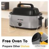 $97 26-Quart Electric Roaster Oven with Self-Basting Lid, Defrost Warm