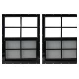 $129 Shed Window 24x27 - Vertical Slider with Screen (Black 2-Pack)