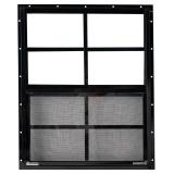 $129 Shed Window 24x27 - Vertical Slider with Screen (Black 2-Pack)