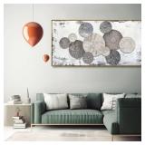 $90 Floral Rustic Wall Art - Brown & Grey Canvas 20x40 Framed