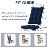 Codi Rocking Chair Cushions, Water-Resistant Glider Set, Navy, 1PK