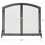$210 UniFlame S-1064 Large Panel Black Wrought Iron Fireplace Screen