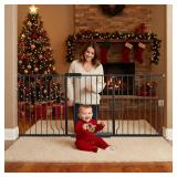 $140 Extra Wide Baby Gate for Doors 62.2-71.65in, Walk-Through, Black