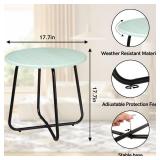 Outdoor Patio Side Table, 18-in Round End/Accent, Light Green