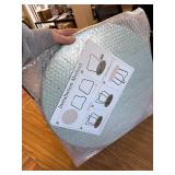 Outdoor Patio Side Table, 18-in Round End/Accent, Light Green