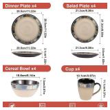 $99 Stoneware 16-Piece Dinnerware Set for 4, Plates, Bowls, Mugs, Blue