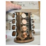 Le Regalo Spice Rack Set, 16 Jars, Copper Rack & Bottles