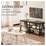 $50 TV Stand for TVs Up to 60 in, 43" Long Console, 3-Tier Storage