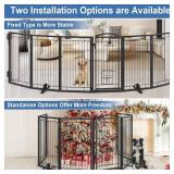 $140 Metal Dog Gate with Cat Door, 120" Extra-Wide, 36" High