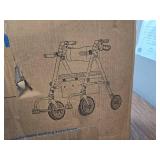 $210 Foldable Rollator with Seat, 2-in-1 Walker/Chair, 300 lb