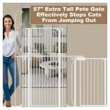 $161 57.09 Extra Tall Cat Gate for Doorways, 43.31-48.03 Wide White