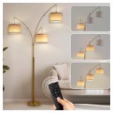 $130 Gold Arc Floor Lamp with Remote, 3 Light Dimmable 80" Tree Lamp