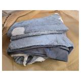 JANZAA Xmas Full Size Velvet GRAY Comforter Set Snowflake 3pc