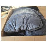 JANZAA Xmas Full Size Velvet GRAY Comforter Set Snowflake 3pc