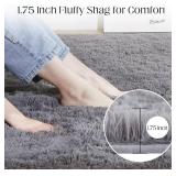 $48 6x9 Grey Rugs - Soft Shaggy Area Rug for Living Room, Anti-Skid