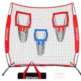 $67 6x6ft Football Training Net with 3 Target Pockets, Portable QB