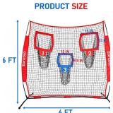 $67 6x6ft Football Training Net with 3 Target Pockets, Portable QB