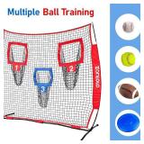 $67 6x6ft Football Training Net with 3 Target Pockets, Portable QB