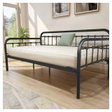 $116 HOMERECOMMEND Metal Daybed Frame, Heavy-Duty Slats, Twin Day Bed