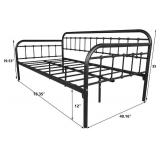 $116 HOMERECOMMEND Metal Daybed Frame, Heavy-Duty Slats, Twin Day Bed