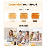 $100 OSIPOTO 2LB Bread Maker 17-in-1 Stainless Steel, 15h Timer