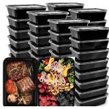 50-Pack 26oz Meal Prep Containers with Lids, Reusable, Stackable