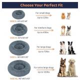 Donut Dog Bed - Ultra-Plush Round Style (Dark Grey, Small)