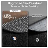 Ophanie Round Rug 6ft Black Circle Area Rug, Plush Shag Carpet