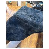 Ophanie Round Rug 6ft Black Circle Area Rug, Plush Shag Carpet