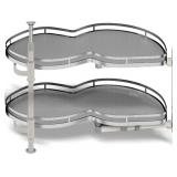 $186 Blind Corner Cabinet Pull-Out Organizer, 30in, 2-Tier Lazy Susan