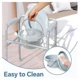 $54 HOMLAND 3-in-1 Bedside Commode Chair, 7.5 Qt, 350 lb, Silver