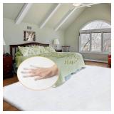 $220 White Washable Faux Fur Area Rug - 8x10, Fluffy Boho Rectangle