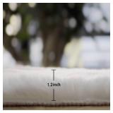 $220 White Washable Faux Fur Area Rug - 8x10, Fluffy Boho Rectangle