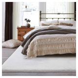 $220 White Washable Faux Fur Area Rug - 8x10, Fluffy Boho Rectangle