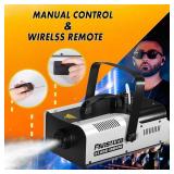 $76 Fog Machine 1000W with Wireless Remote & Manual Control for DJ
