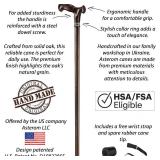 $70 Asterom Walking Cane - Handmade Ergonomic Wooden Cane
