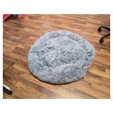 $49 36-Inch Donut Dog Bed for Large Dogs, Removable Cover, Dark Grey