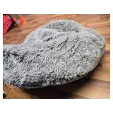 $49 36-Inch Donut Dog Bed for Large Dogs, Removable Cover, Dark Grey